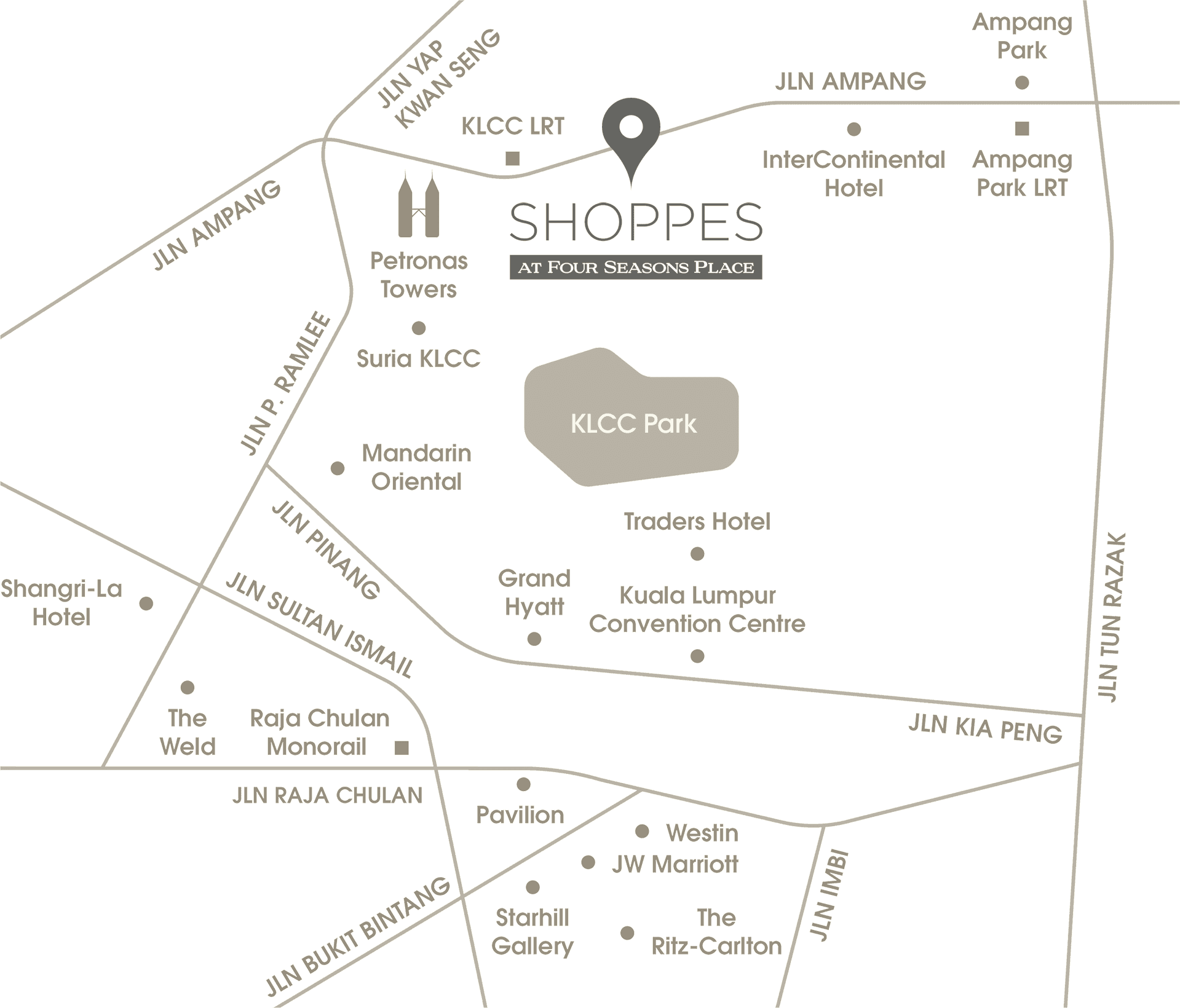 Map to SHOPPES at Four Seasons Place